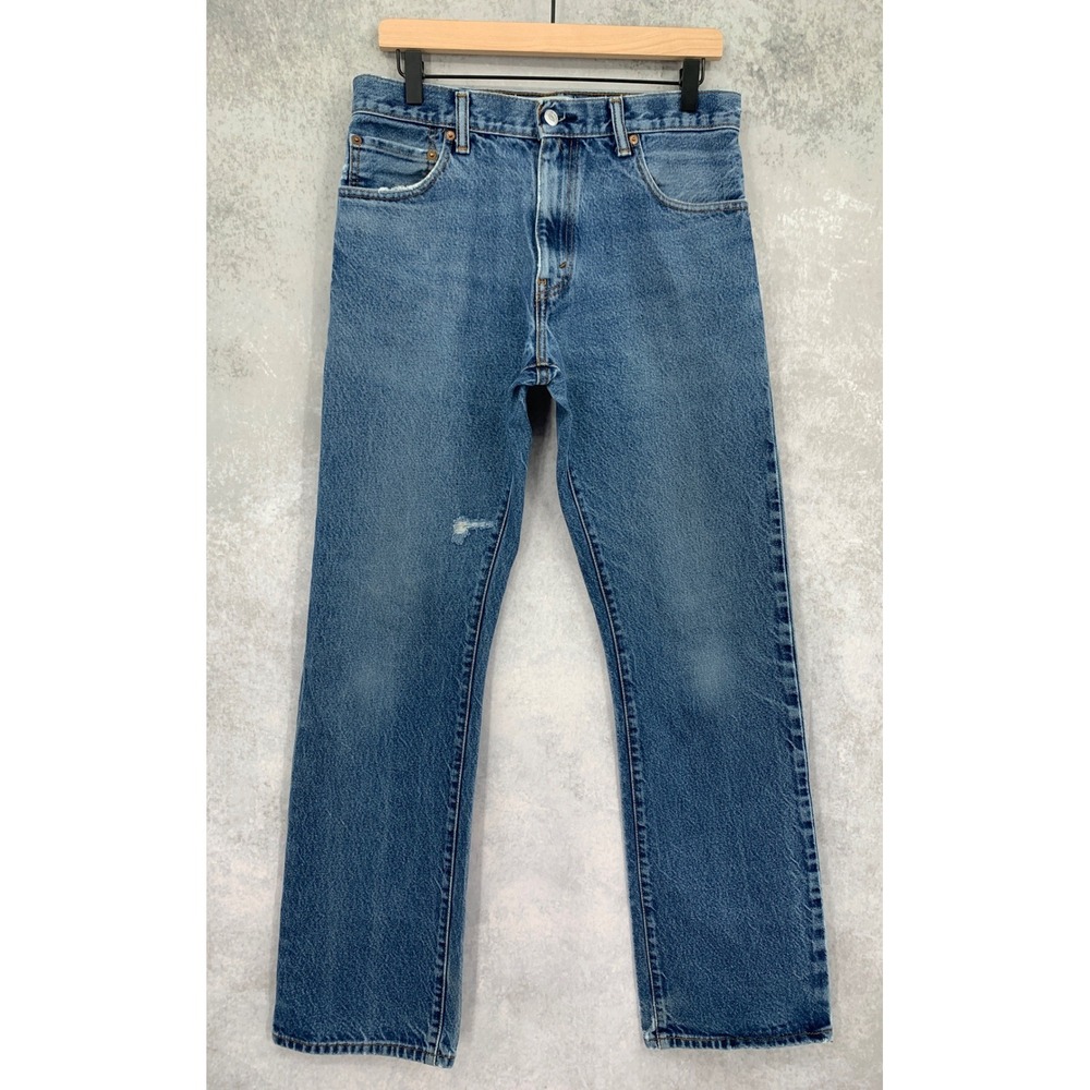 Vintage Levis 517 Jeans Mens 32x34 Blue Bootcut Distressed Denim Pants Y2K